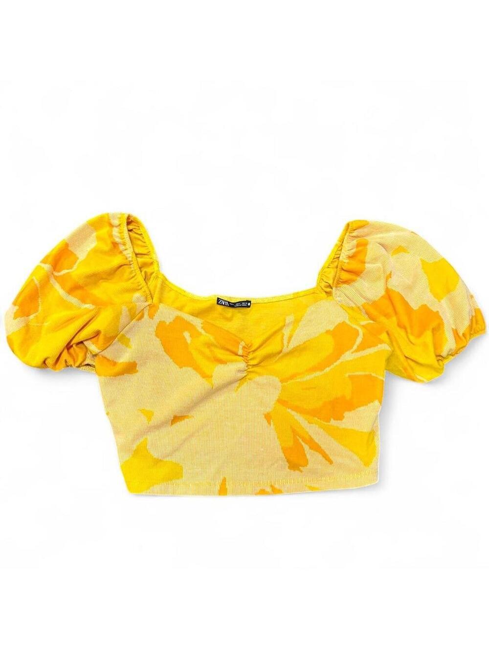 Zara Women's Yellow Crop-top
